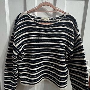 Striped Navy and White Sweater with Sequins